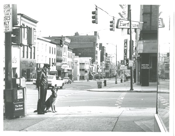 Howard Street viewed from Franklin Street