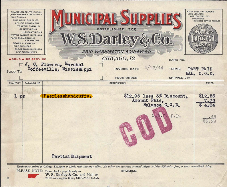 Darley cuffs marked