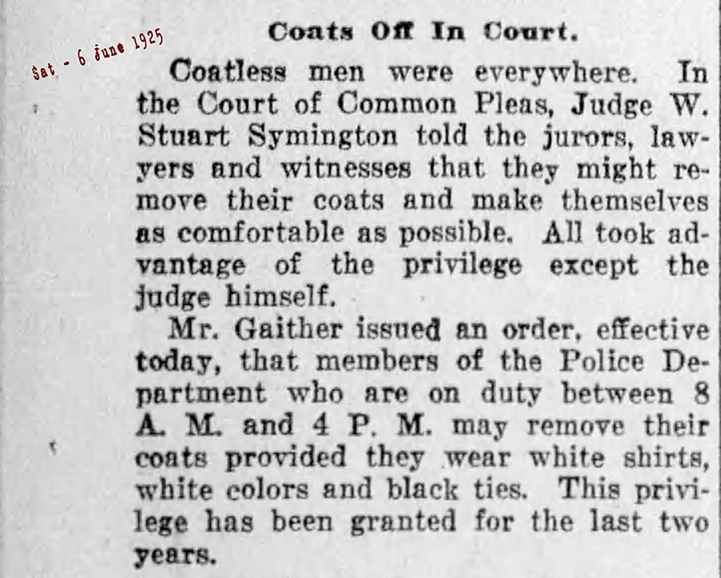 Coatless Sat Jun 6 1925 72