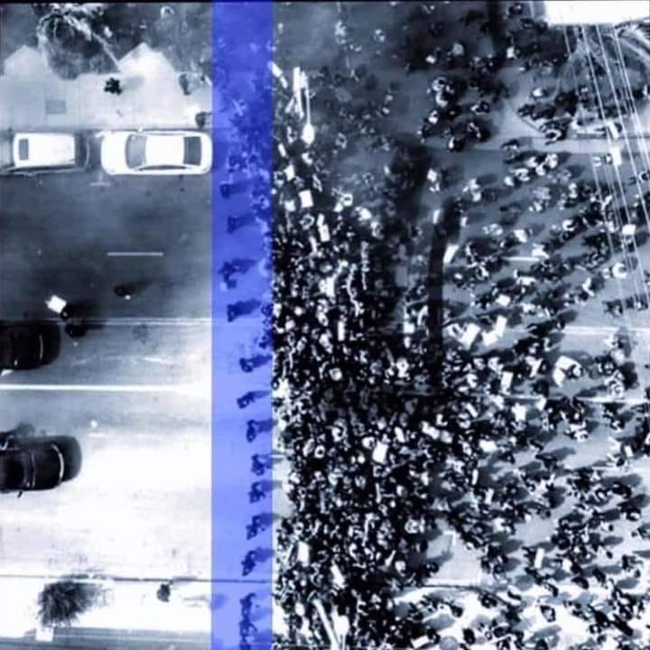 This is what thin blue line means it is a thin line or wall of police keeping potential criminals law breakers from potentioal vicitms