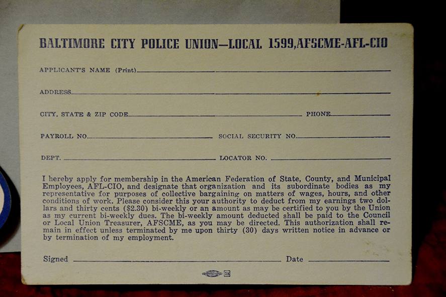 BPD Union application card 72