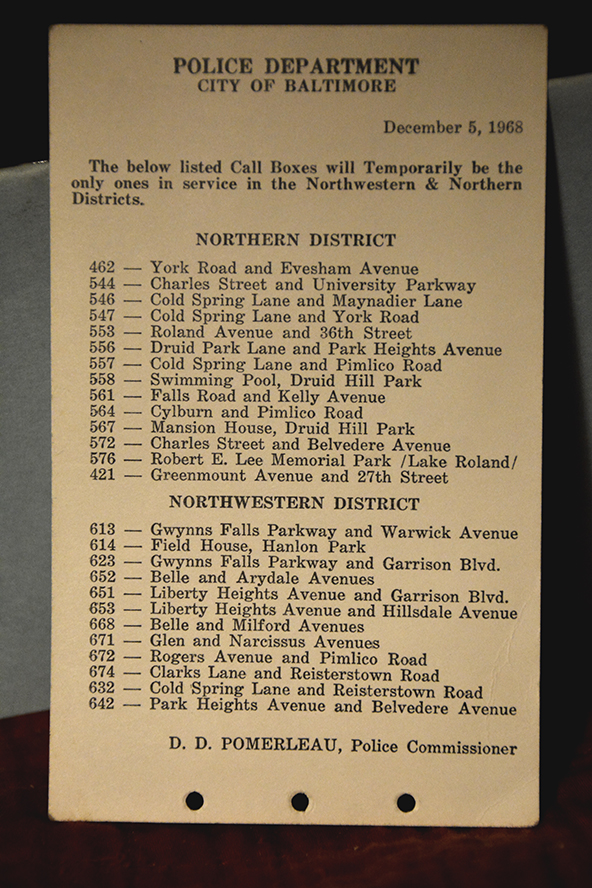 Call Box number locations lookouts nd nwd 1968 72