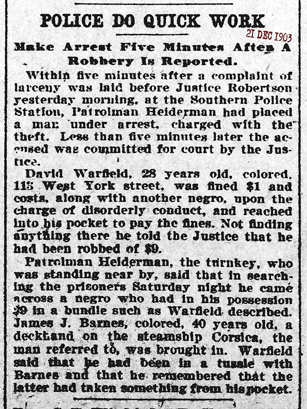 1903 The Baltimore Sun Mon Dec 21 1903 JH 72 72